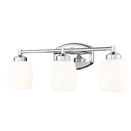 Z-Lite Kendrick 3 Light Vanity, 23in. W x 8.5in. H, Chrome 745-3V-CH